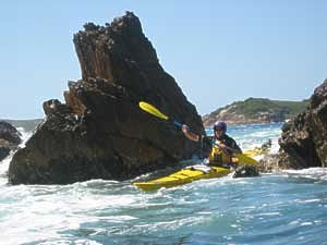 Ben zipping through rocks at Broughton